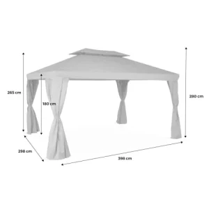 prix abordable Alice’s Garden Pergola Avec Rideaux Coulissants Taupe 3x4m 15