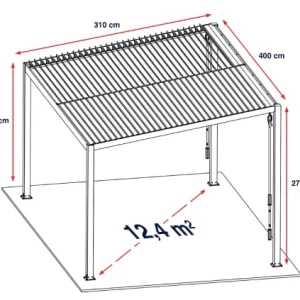 Acheter Dcb Garden Pergola Bioclimatique à Lames Orientables Noires 12