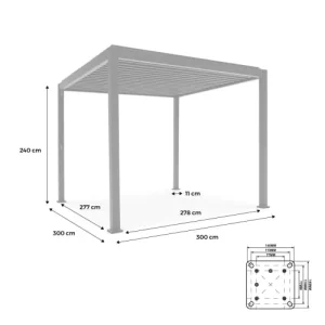 à prix imbattables Alice’s Garden Pergola Bioclimatique Coloris Bois, 3x3m, Aluminium 16