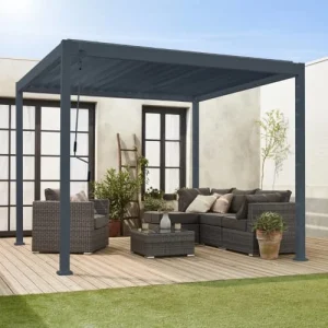 offre spéciale Alice’s Garden Pergola Bioclimatique Gris Anthracite 300x300cm 14