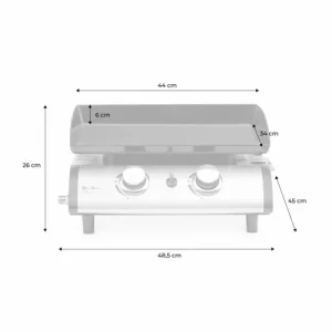 ultratendance Alice’s Garden Plancha Au Gaz Porthos 2 Brûleurs 5 Kw Barbecue Cuisine Extérieure 18