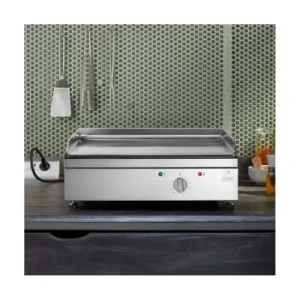 vente pas cher Planet Plancha électrique En Inox Chef 55 Cm Avec Chariot Ouvert + Couvercle 8