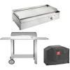 Dernières Nouveautés Planet Plancha électrique En Inox Chef 80 Cm Avec Chariot Ouvert + Housse 11