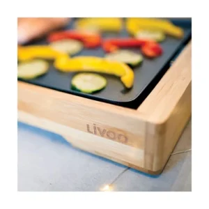 LIVOO Plancha Gril Bambou En Aluminium Beige acheter en ligne 12