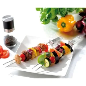 GEFU Set De 2 Brochettes à Barbecue En Acier Inoxydable Argent Pas Cher Magasin Soldes 7