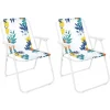 dernières The Home Deco Factory Set De 2 Chaises De Jardin Pliantes En Acier Et Tissu Rio 20