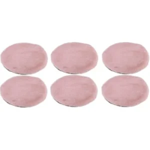 The Home Deco Factory Set De 6 Galettes De Chaise En Polyester Imitation Fourrure 34 Cm Rose magasin 12