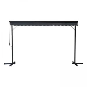 qualité supérieure Oviala Store Double Pente Avec Coffre 3 X 4 M En Aluminium Gris Anthracite 10