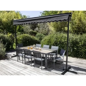 qualité supérieure Oviala Store Double Pente Avec Coffre 3 X 4 M En Aluminium Gris Anthracite 18