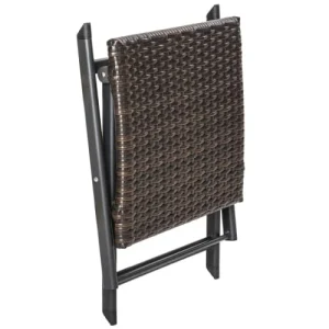 Tectake Tabouret Pliant Résine Tressée Marron Boutique 10