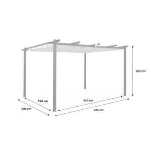 achetez Alice’s Garden Tente De Jardin, Pergola Aluminium 3x4m Taupe 18