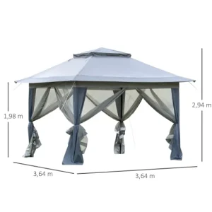 OUTSUNNY Tonnelle Barnum De Jardin Pop-up Pliant Moustiquaires Sac Transport grande marque pas cher 12