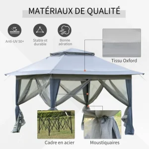 OUTSUNNY Tonnelle Barnum De Jardin Pop-up Pliant Moustiquaires Sac Transport grande marque pas cher 14